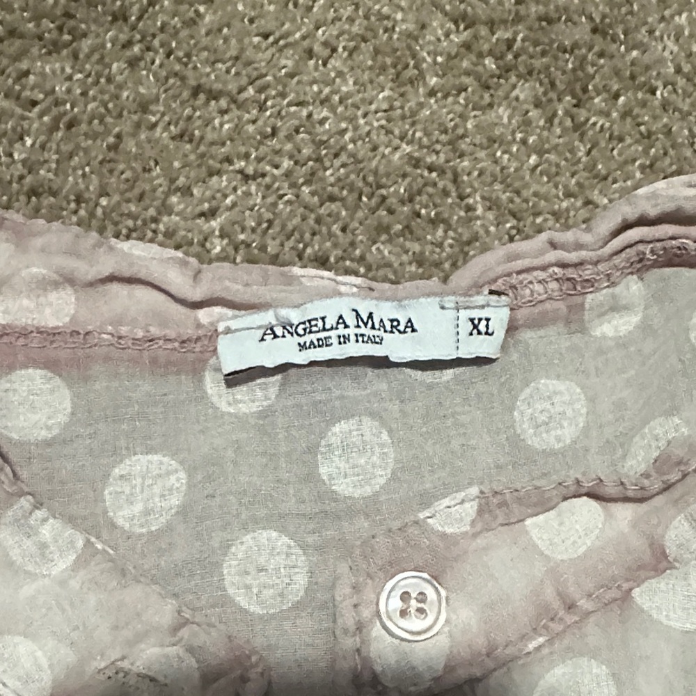 Angela Maria Pearl Light Pink Polka Dot Blouse - Picture 4 of 5